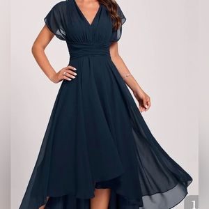 Navy Blue, Midi Dress, Large